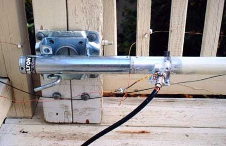 the antenna swivel assembly in down position